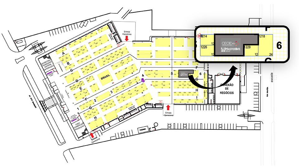 Apas Show 2021 Mapa - Localização da MasterInt e do CECIEx